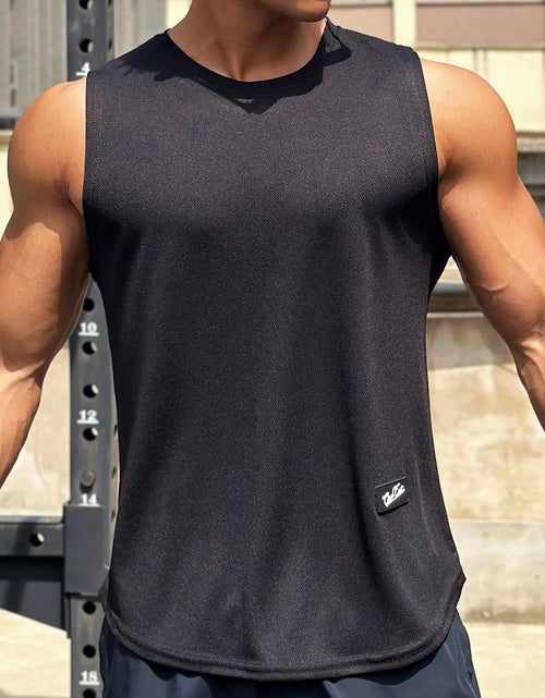 Load image into Gallery viewer, Mens Gym Tank Top Men Fitness Sleeveless Shirt Male Mesh Breathable Fitness Sports Vest Undershirt Gyms Running Vest Men
