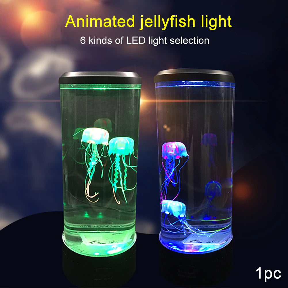 Jellyfish Lamp Color Changing Remote Control Aquarium Tank LED Night Light Birthday Gift USB Charging Relaxing Mood