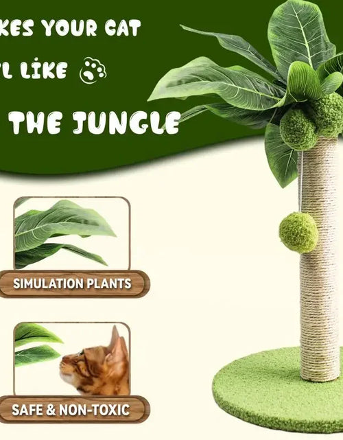 Load image into Gallery viewer, Cat Scratching Post for Kitten Cute Green Leaves Cat Scratching Posts with Sisal Rope Indoor Cats Posts Cat Tree Pet Products
