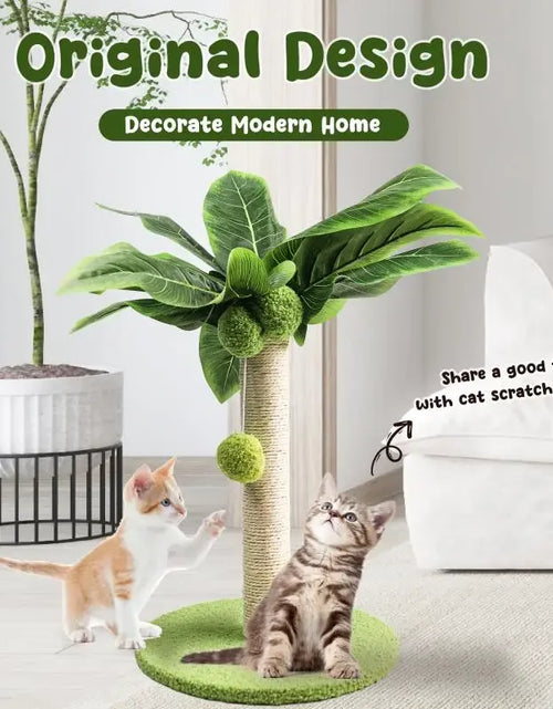 Load image into Gallery viewer, Cat Scratching Post for Kitten Cute Green Leaves Cat Scratching Posts with Sisal Rope Indoor Cats Posts Cat Tree Pet Products
