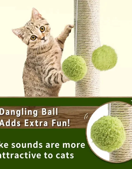 Load image into Gallery viewer, Cat Scratching Post for Kitten Cute Green Leaves Cat Scratching Posts with Sisal Rope Indoor Cats Posts Cat Tree Pet Products
