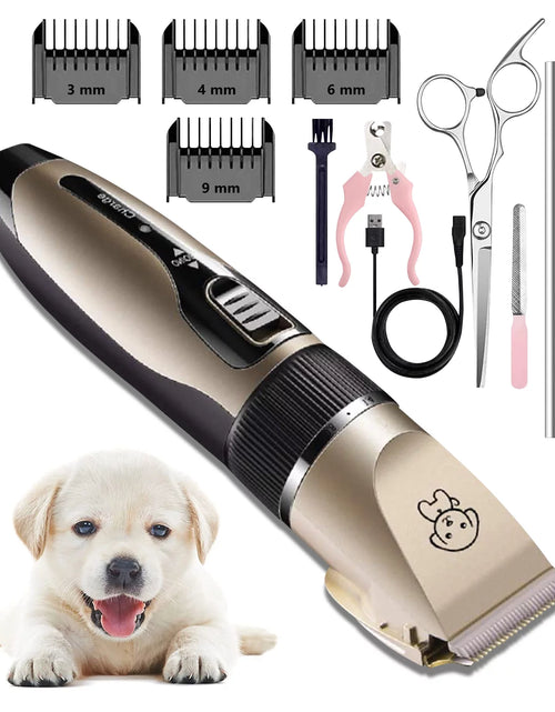 Load image into Gallery viewer, Rechargeable Dog Clippers, Low Noise Pet Shaver Dog Grooming Kit Cordless Professional Dog Hair Trimmer with Comb Scissors for Dogs Cats &amp; Others
