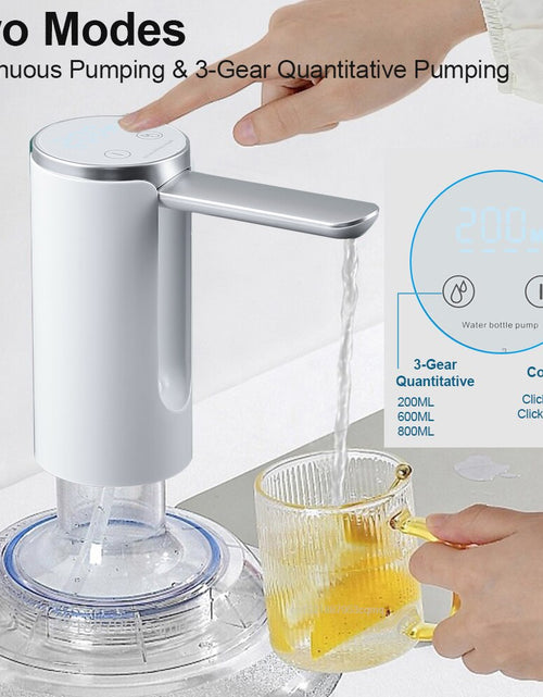 Load image into Gallery viewer, Electric Water Gallon Pump Automatic Smart Water Pump 19 Liters Bottle Foldable Desktop Rechargeable Drinking Water Dispenser
