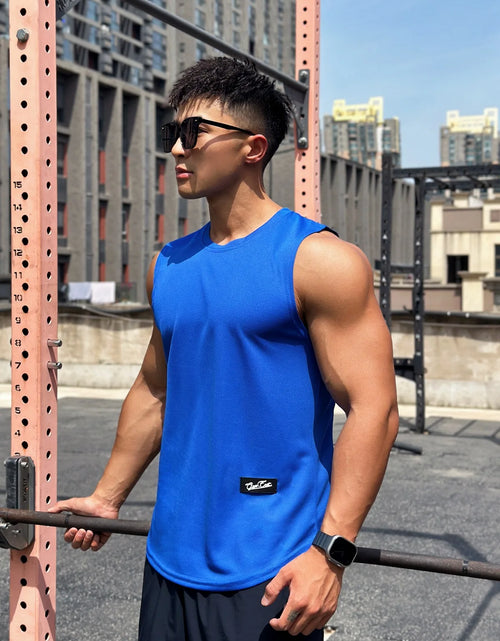 Load image into Gallery viewer, Mens Gym Tank Top Men Fitness Sleeveless Shirt Male Mesh Breathable Fitness Sports Vest Undershirt Gyms Running Vest Men
