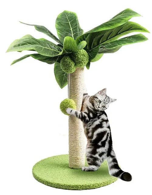 Load image into Gallery viewer, Cat Scratching Post for Kitten Cute Green Leaves Cat Scratching Posts with Sisal Rope Indoor Cats Posts Cat Tree Pet Products
