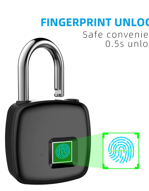 Load image into Gallery viewer, Fingerprint Lock Home Luggage Dormitory Locker Warehouse Door Security Electronic Padlock for Garage Doors,Luggage, Luggage
