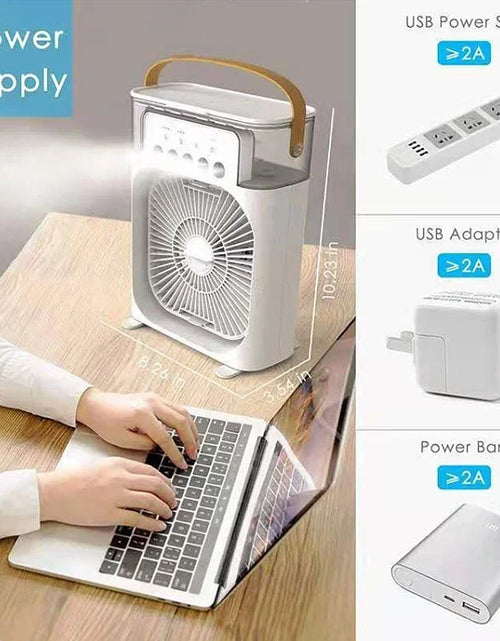 Load image into Gallery viewer, Portable 3 in 1 Fan Air Conditioner Household Small Air Cooler LED Night Lights Humidifier Air Adjustment Home Fans Dropshipping
