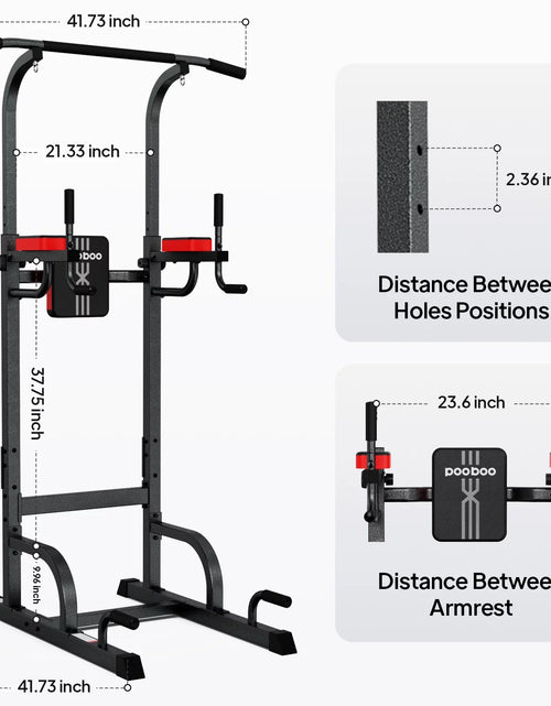 Load image into Gallery viewer, Adjustable Body Champ 480Lbs Multifunction Power Tower Dip Station Pull up Bar Power Rack for Home Gym Strength Training Workout Equipment
