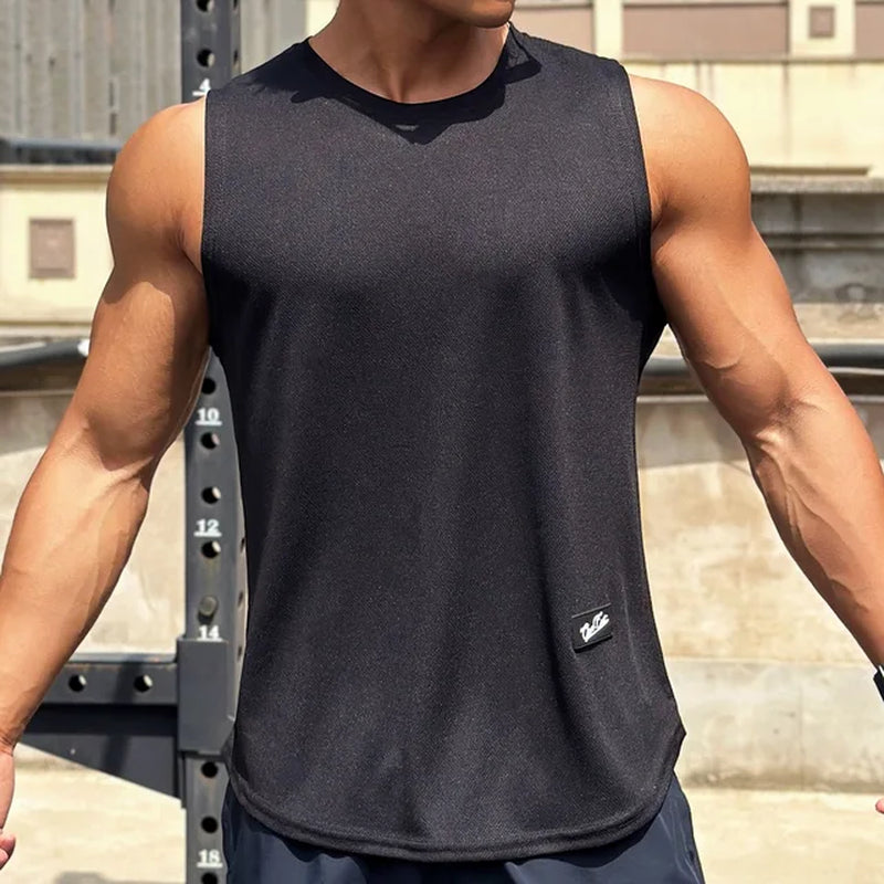 Mens Gym Tank Top Men Fitness Sleeveless Shirt Male Mesh Breathable Fitness Sports Vest Undershirt Gyms Running Vest Men