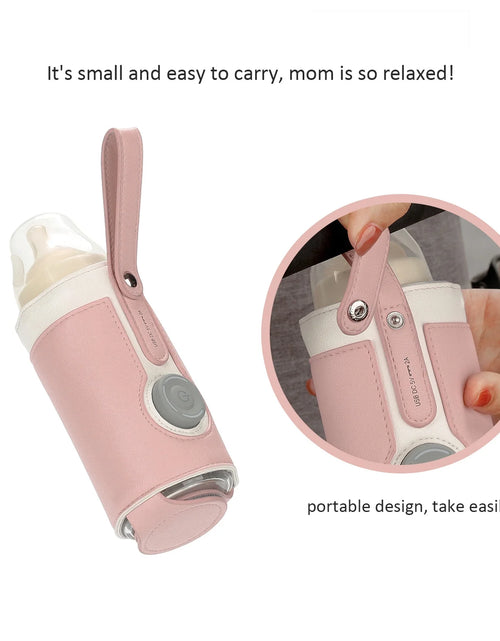 Load image into Gallery viewer, Portable Bottle Warmer,  Intelligent Bottle Warmer, Fast Charge, 3-Speed Temperature Regulation, Pink
