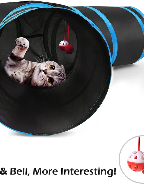 Load image into Gallery viewer, Cat Toys, Cat Tunnel Tube 3-Way Tunnels Extensible Collapsible Cat Play Tent Interactive Toy Maze Cat House Bed with Balls and Bells for Cat Kitten Kitty Rabbit Small Animal
