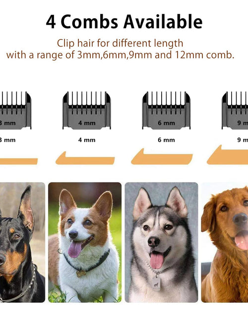 Load image into Gallery viewer, Rechargeable Dog Clippers, Low Noise Pet Shaver Dog Grooming Kit Cordless Professional Dog Hair Trimmer with Comb Scissors for Dogs Cats &amp; Others
