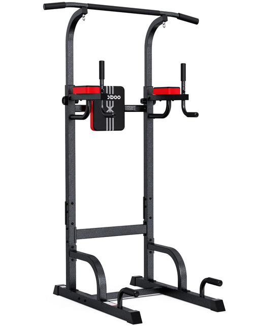 Load image into Gallery viewer, Adjustable Body Champ 480Lbs Multifunction Power Tower Dip Station Pull up Bar Power Rack for Home Gym Strength Training Workout Equipment
